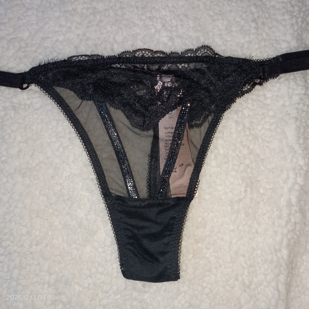 Victoria's Secret Black Lace Mesh Panty
